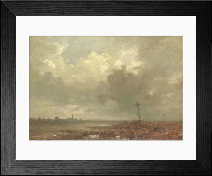 Framed Print : River view, evening, 1880. Creator: Adolphe Mouilleron Framed Print : River view, evening, 1880. Creator: Adolphe Mouilleron