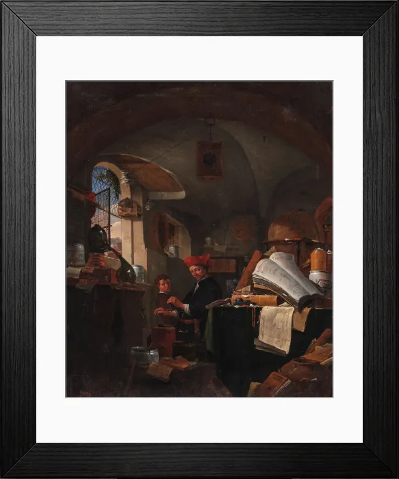 Framed Print : An Alchemist in his Laboratory, 1631-1677. Creator: Thomas Wijck Framed Print : An Alchemist in his Laboratory, 1631-1677. Creator: Thomas Wijck