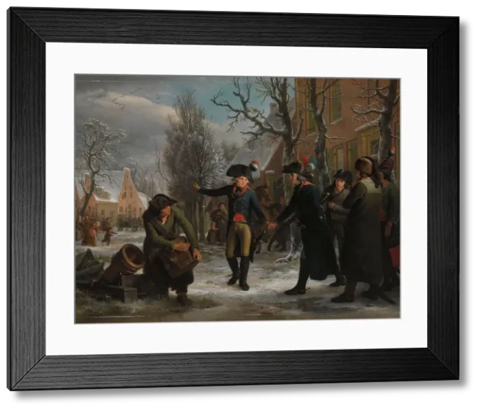 Framed Print : General Daendels Taking Leave of Lieutenant-Colonel Krayenhoff, 1795. Creator: Adriaan De Lelie Framed Print : General Daendels Taking Leave of Lieutenant-Colonel Krayenhoff, 1795. Creator: Adriaan De Lelie