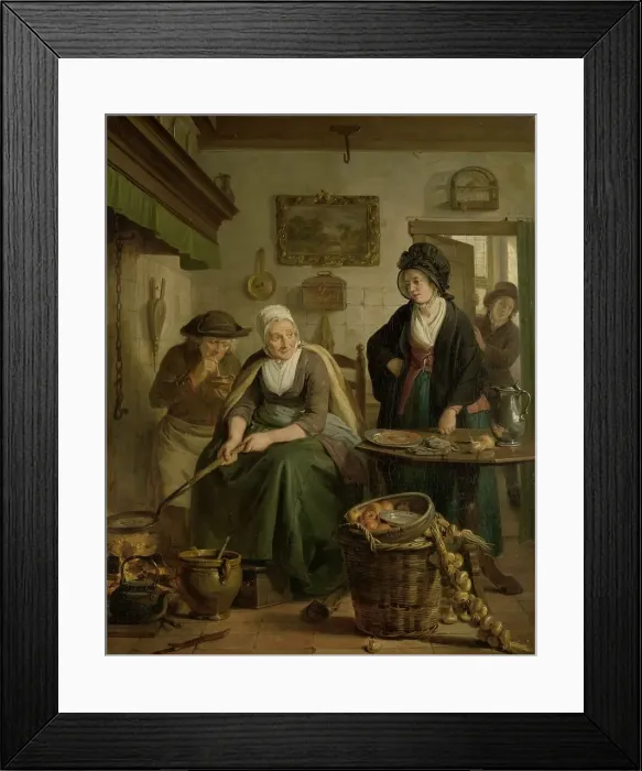 Framed Print : Woman Baking Pancakes, c.1790-c.1810. Creator: Adriaan De Lelie Framed Print : Woman Baking Pancakes, c.1790-c.1810. Creator: Adriaan De Lelie