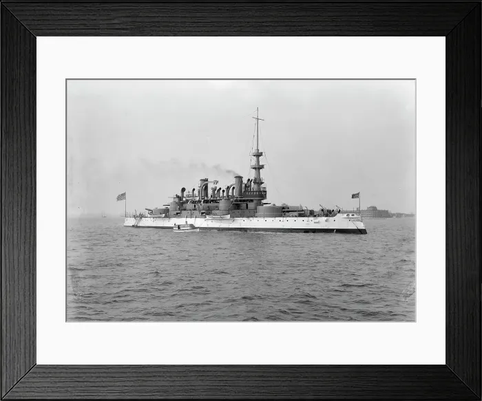 Framed Print : U.S.S. Indiana, between 1895 and 1901. Creator: Unknown Framed Print : U.S.S. Indiana, between 1895 and 1901. Creator: Unknown