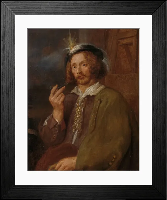 Framed Print : A Painter Smoking a Pipe, 1630-1640. Creator: Unknown Framed Print : A Painter Smoking a Pipe, 1630-1640. Creator: Unknown