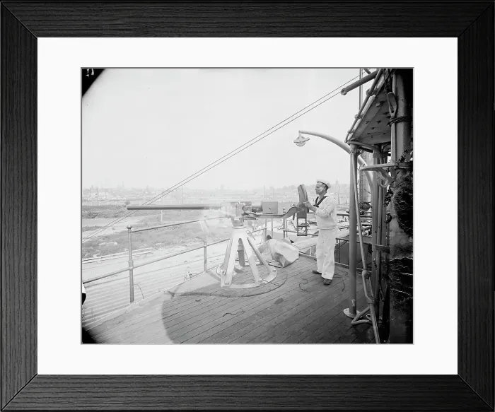Framed Print : U.S.S. Iowa, 6 pounder, ca 1898. Creator: Unknown Framed Print : U.S.S. Iowa, 6 pounder, ca 1898. Creator: Unknown