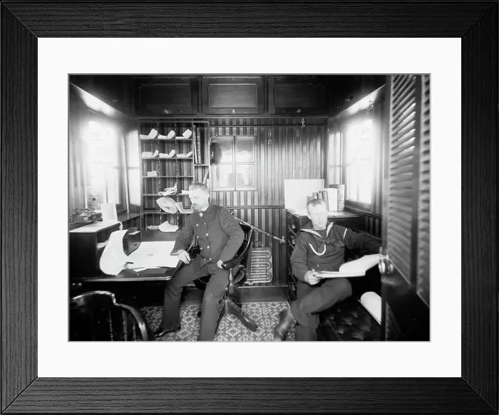 Framed Print : U.S.S. Newark, executive officer's office, between 1891 and 1901. Creator: Unknown Framed Print : U.S.S. Newark, executive officer's office, between 1891 and 1901. Creator: Unknown