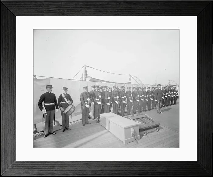 Framed Print : U.S.S. Iowa, Marine guard, ca 1898. Creator: Unknown Framed Print : U.S.S. Iowa, Marine guard, ca 1898. Creator: Unknown