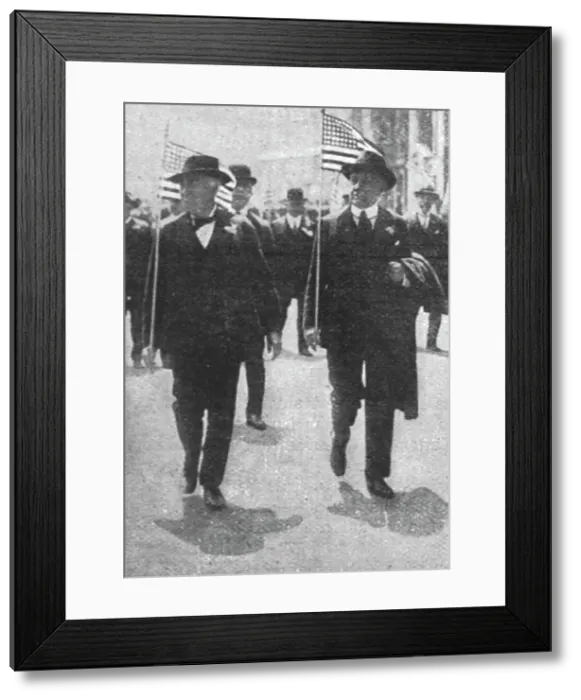 Framed Print : La Preparation Militaire; Edison (a gauche) portant un fanion aux couleurs nationales: a... 1916. Creator: Unknown Framed Print : La Preparation Militaire; Edison (a gauche) portant un fanion aux couleurs nationales: a... 1916. Creator: Unknown