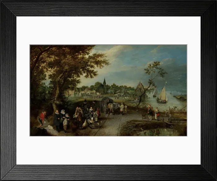 Framed Print : Landscape with Figures and a Village Fair (Village Kermesse), 1615. Creator: Adriaen van de Venne Framed Print : Landscape with Figures and a Village Fair (Village Kermesse), 1615. Creator: Adriaen van de Venne