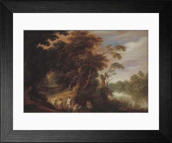 Framed Print : Wooded Landscape with Bathing Nymps, 1633-1636. Creators: Alexander Keirincx, Cornelis van Poelenburch Framed Print : Wooded Landscape with Bathing Nymps, 1633-1636. Creators: Alexander Keirincx, Cornelis van Poelenburch