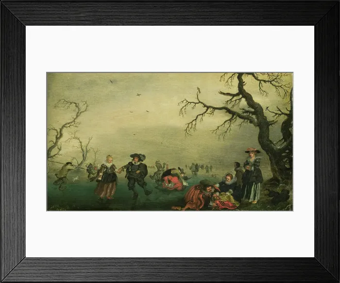 Framed Print : Ice Skaters, 1625. Creator: Adriaen van de Venne Framed Print : Ice Skaters, 1625. Creator: Adriaen van de Venne