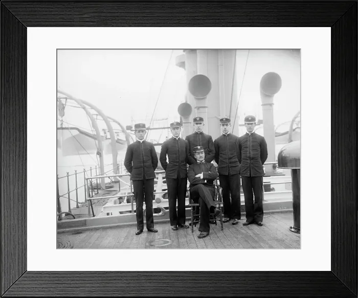 Framed Print : U.S.S. Newark, junior officers, between 1891 and 1901. Creator: Unknown Framed Print : U.S.S. Newark, junior officers, between 1891 and 1901. Creator: Unknown