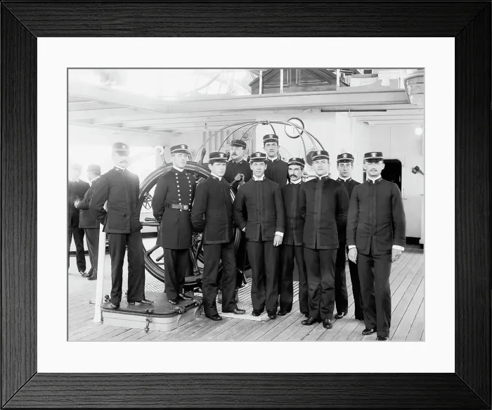 Framed Print : U.S.S. Newark, junior officers, between 1891 and 1901. Creator: Unknown Framed Print : U.S.S. Newark, junior officers, between 1891 and 1901. Creator: Unknown