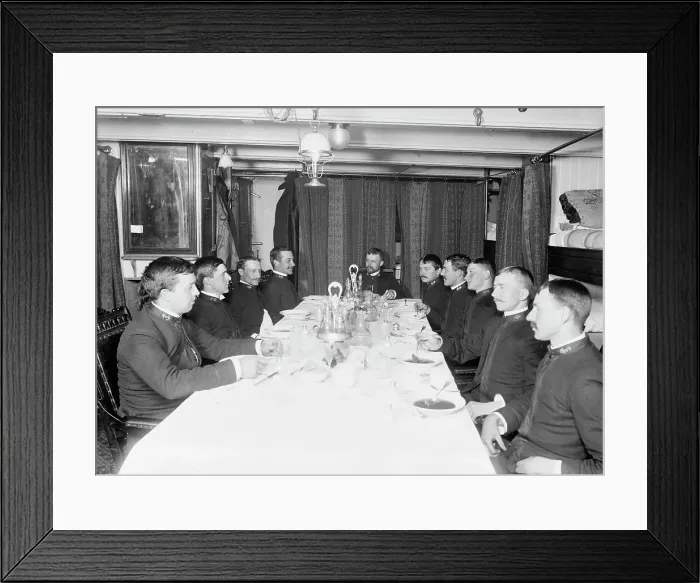 Framed Print : U.S.S. Newark, junior officers mess, between 1891 and 1901. Creator: Unknown Framed Print : U.S.S. Newark, junior officers mess, between 1891 and 1901. Creator: Unknown