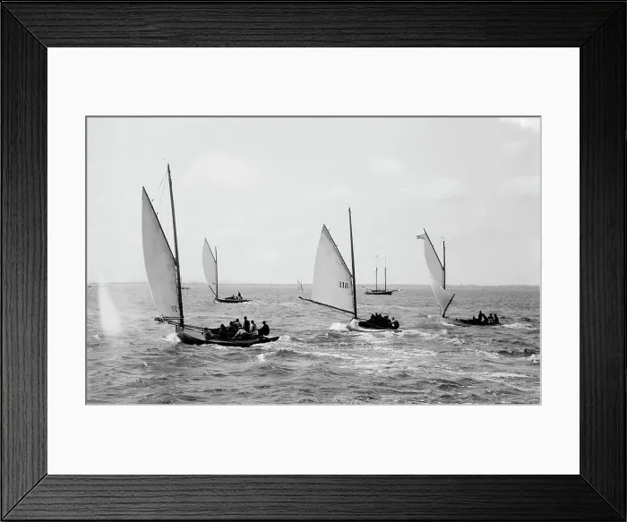 Framed Print : Henry Dauer, May F. and Homing, view at start, regatta, yacht racing assn. [association], 1891 Sept Creator: Johns Johnston