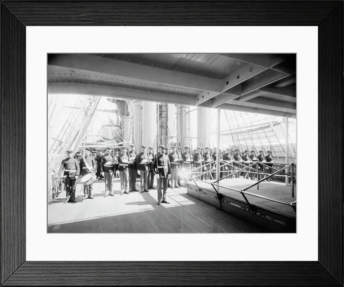 Framed Print : U.S.S. Newark, marine guard, between 1891 and 1901. Creator: Unknown Framed Print : U.S.S. Newark, marine guard, between 1891 and 1901. Creator: Unknown