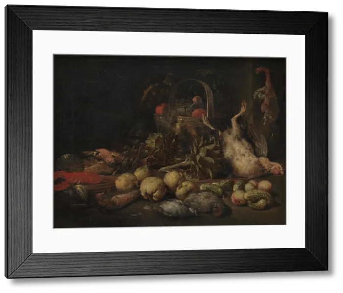 Framed Print : Still Life with Fruit and Birds, 1636-1691. Creator: Peeter Gysels Framed Print : Still Life with Fruit and Birds, 1636-1691. Creator: Peeter Gysels