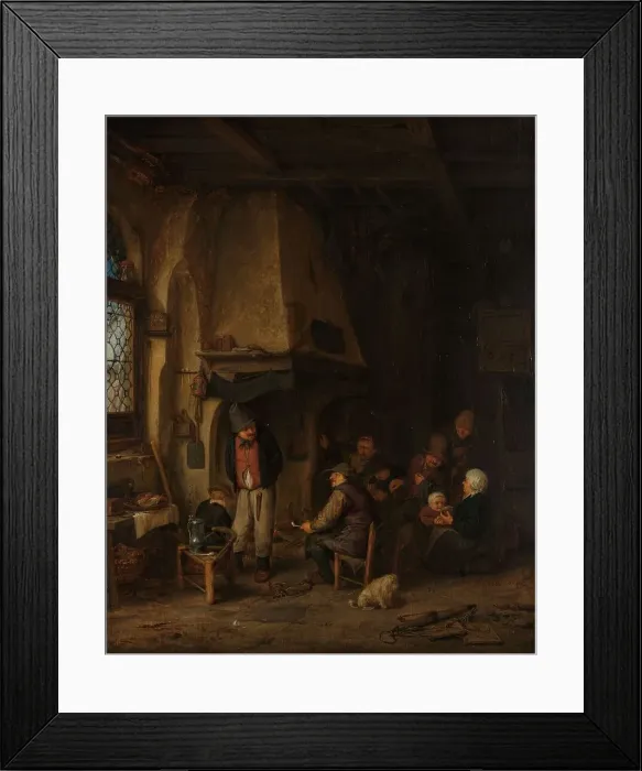 Framed Print : ‘The Skaters': Peasants in an Interior, c.1656. Creator: Adriaen van Ostade Framed Print : ‘The Skaters': Peasants in an Interior, c.1656. Creator: Adriaen van Ostade