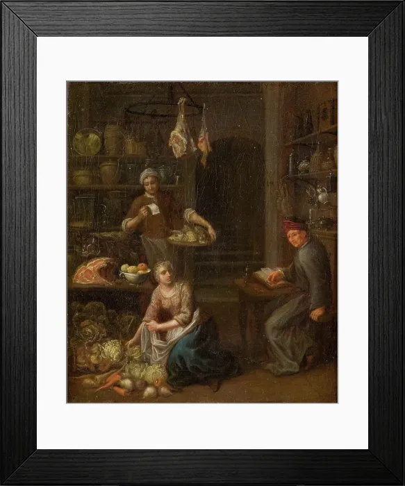 Framed Print : Accounting for the Purchases in the Kitchen, 1637-1702. Creator: Gerrit Lundens Framed Print : Accounting for the Purchases in the Kitchen, 1637-1702. Creator: Gerrit Lundens