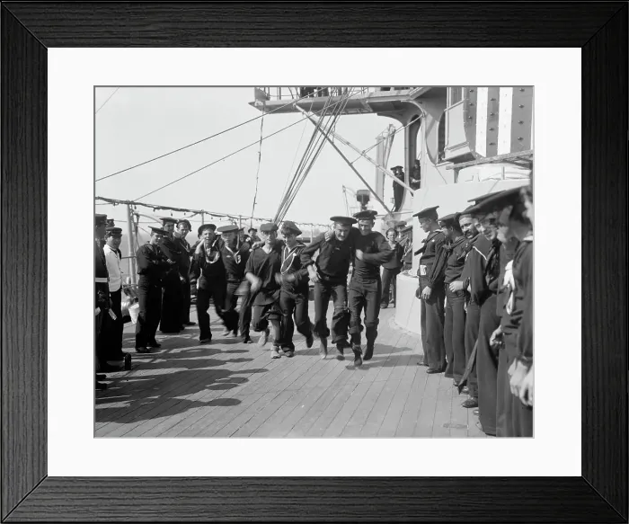 Framed Print : U.S.S. New York, 3 legged race, anniversary of Santiago, 1899 July 3. Creator: Unknown Framed Print : U.S.S. New York, 3 legged race, anniversary of Santiago, 1899 July 3. Creator: Unknown