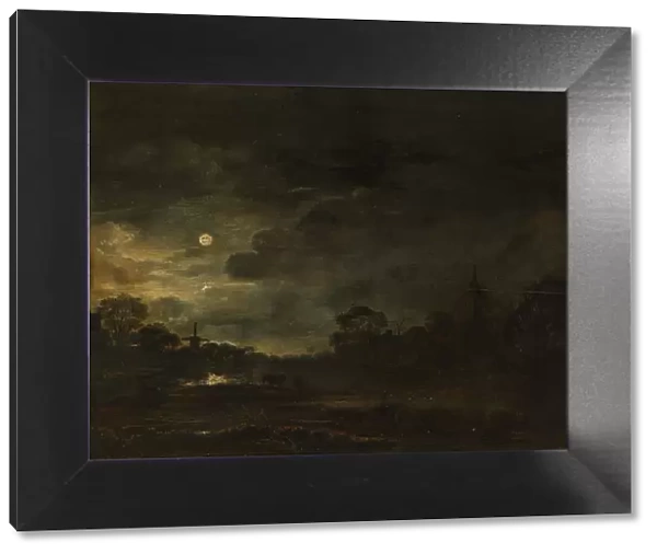 Landscape by Moonlight, c.1640-c.1650. Creator: Aert van der Neer