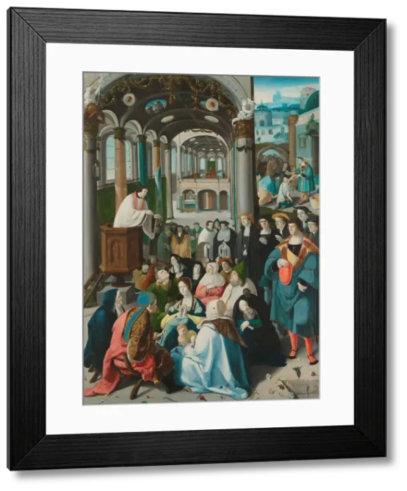Framed Print : The Calling of Saint Anthony, c.1530. Creator: Aert Claesz Framed Print : The Calling of Saint Anthony, c.1530. Creator: Aert Claesz