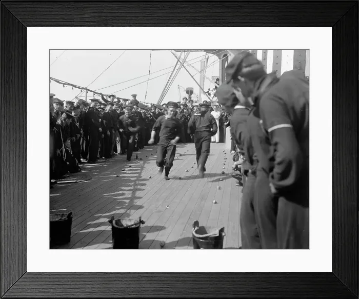 Framed Print : U.S.S. New York, spud race, anniversary of Santiago, 1899 July 3. Creator: Unknown Framed Print : U.S.S. New York, spud race, anniversary of Santiago, 1899 July 3. Creator: Unknown