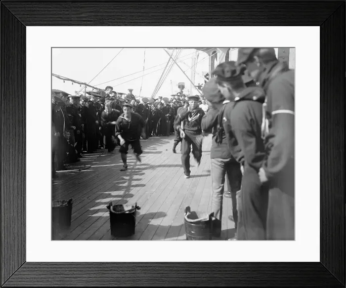 Framed Print : U.S.S. New York, spud race, anniversary of Santiago, 1899 July 3. Creator: Unknown Framed Print : U.S.S. New York, spud race, anniversary of Santiago, 1899 July 3. Creator: Unknown