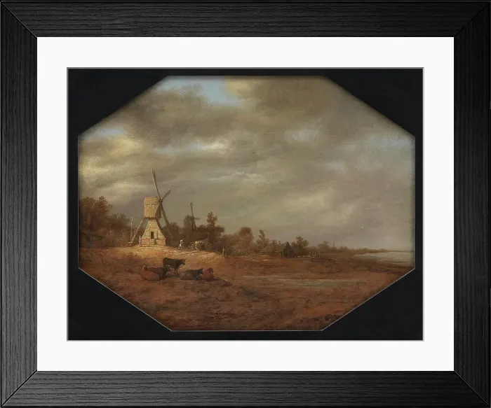 Framed Print : Landscape with Windmills, 1638-1642. Creator: Aelbert Cuyp Framed Print : Landscape with Windmills, 1638-1642. Creator: Aelbert Cuyp