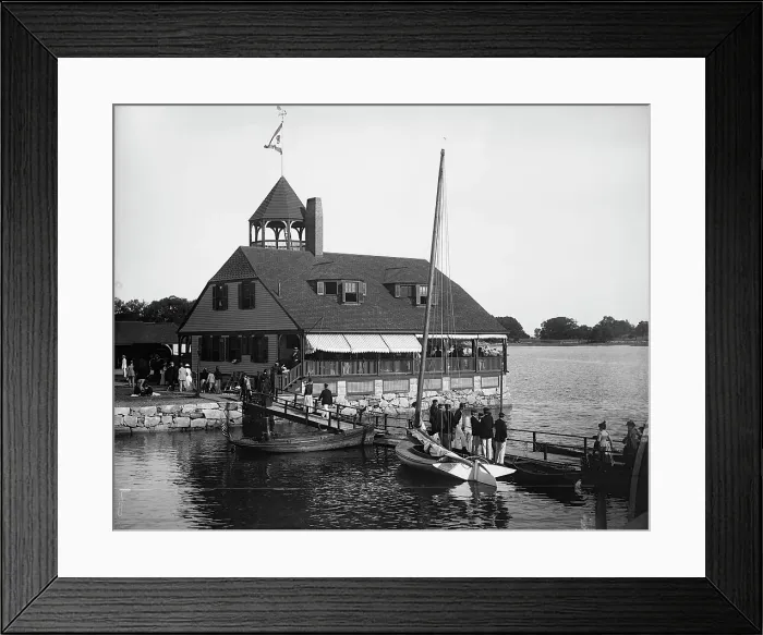 Framed Print : Riverside Yacht Club House, between 1890 and 1910. Creator: Johns Johnston Framed Print : Riverside Yacht Club House, between 1890 and 1910. Creator: Johns Johnston