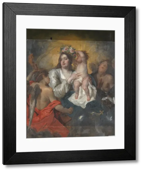 Framed Print : The Virgin Crowned by the Infant Christ, in or after c.1646. Creator: Thomas Willeboirts Framed Print : The Virgin Crowned by the Infant Christ, in or after c.1646. Creator: Thomas Willeboirts