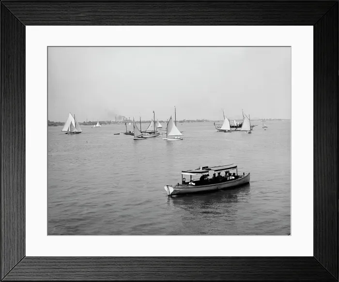 Framed Print : D.B.C.Y. [Detroit Boat Club yacht] regatta, part of the fleet, between 1900 and 1910. Creator: Unknown
