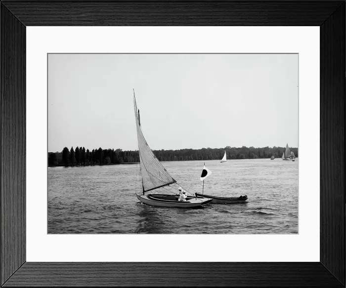 Framed Print : D.B.C.Y. [Detroit Boat Club yacht] regatta, # 18 turning water works stake first, c1900-1910. Creator: Johns Johnston