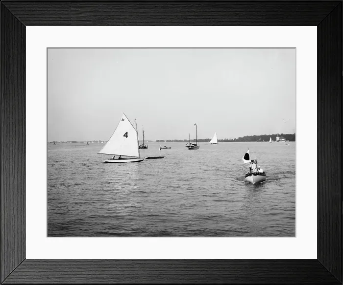 Framed Print : D.B.C.Y. [Detroit Boat Club yacht] regatta, # 19 first on 2nd turn, between 1900 and 1910. Creator: Unknown