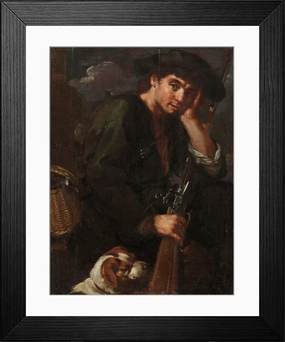 Framed Print : Hunter with his Gun and Dog. (Allegory of Air'), 1639-1687. Creator: Bernhard Keil. Hunter with his Gun and Dog. (Allegory of Air'), 1639-1687. Creator: Bernhard Keil Framed Print : Hunter with his Gun and Dog. (Allegory of Air'), 1639-1687. Creator: Bernhard Keil. Hunter with his Gun and Dog. (Allegory of Air'), 1639-1687. Creator: Bernhard Keil