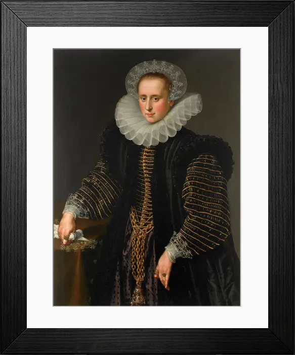 Framed Print : Portrait of a Woman, probably Maria Schuurman (1575-1621), c.1599-c.1600. Creator: Anon Framed Print : Portrait of a Woman, probably Maria Schuurman (1575-1621), c.1599-c.1600. Creator: Anon