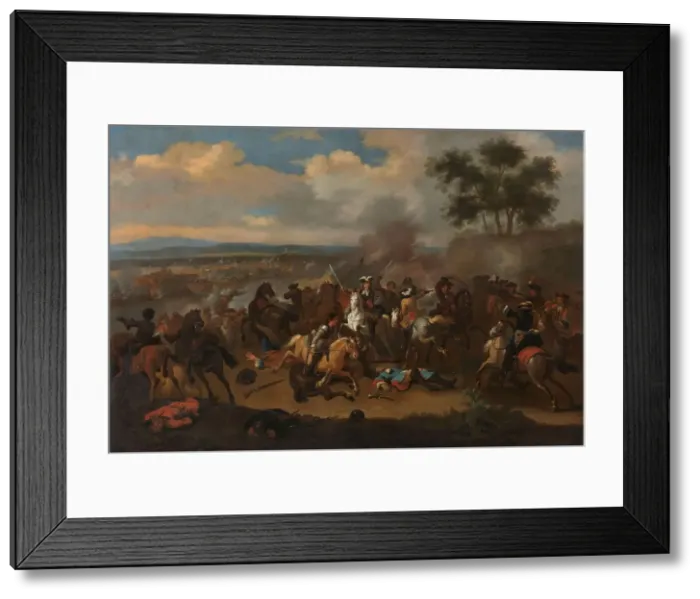 Framed Print : The Battle of the Boyne, Ireland, between Kings James II and William III, 12 July 1690, 1690-1733. Creator: Jan van Huchtenburg Framed Print : The Battle of the Boyne, Ireland, between Kings James II and William III, 12 July 1690, 1690-1733. Creator: Jan van Huchtenburg