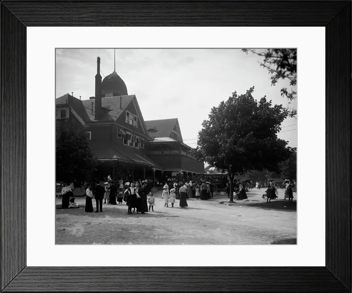 Framed Print : East front of the casino, Belle Isle Park, Detroit, Mich. between 1900 and 1908. Creator: Unknown Framed Print : East front of the casino, Belle Isle Park, Detroit, Mich. between 1900 and 1908. Creator: Unknown