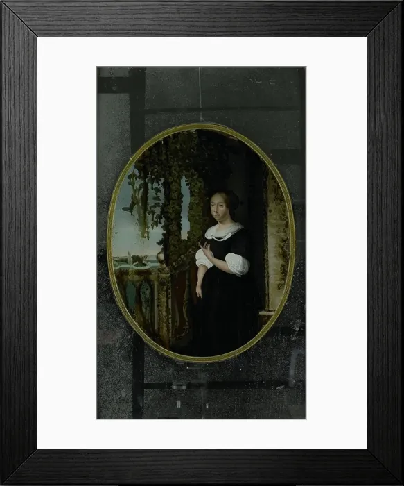 Framed Print : Portrait of a Woman in 17th-century Clothing, 1750-1799. Creator: Anon Framed Print : Portrait of a Woman in 17th-century Clothing, 1750-1799. Creator: Anon