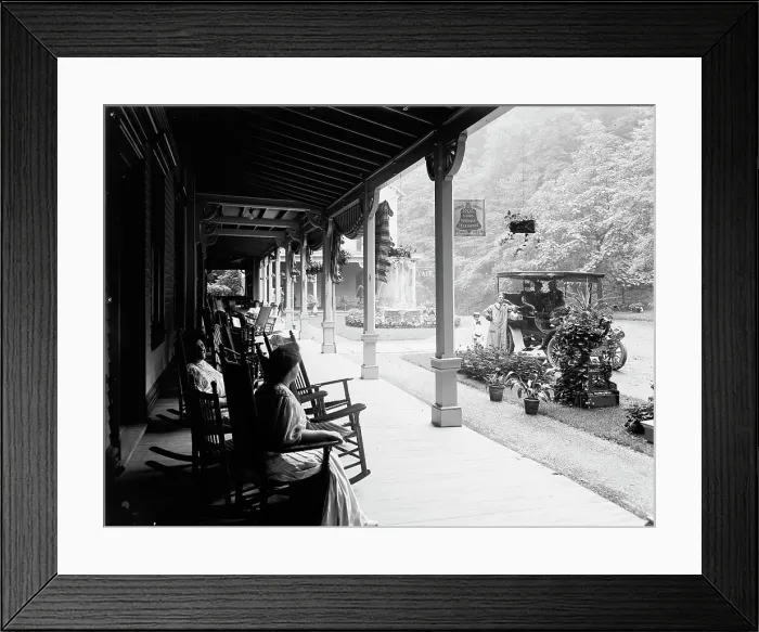 Framed Print : Front piazza of the Kittatinny [House], Delaware Water Gap, Pa. ca 1905. Creator: Unknown