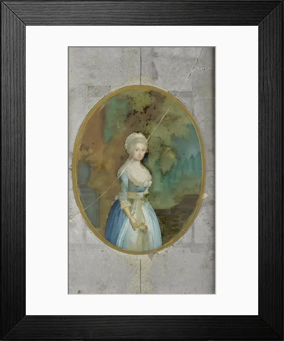 Framed Print : Portrait of a Woman in eighteenth-century Costume, 1750-1799. Creator: Anon Framed Print : Portrait of a Woman in eighteenth-century Costume, 1750-1799. Creator: Anon