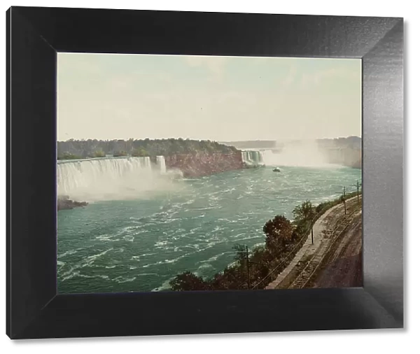 Niagara Falls from Canadian shore, ca 1900. Creator: Unknown