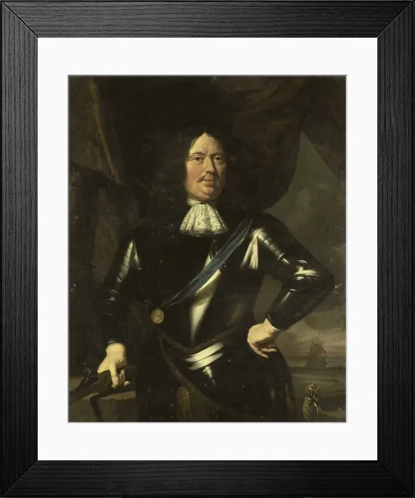 Framed Print : Portrait of an Admiral, possibly Adriaen Banckert, Vice-Admiral of Zeeland, c.1670. Creator: Unknown Framed Print : Portrait of an Admiral, possibly Adriaen Banckert, Vice-Admiral of Zeeland, c.1670. Creator: Unknown