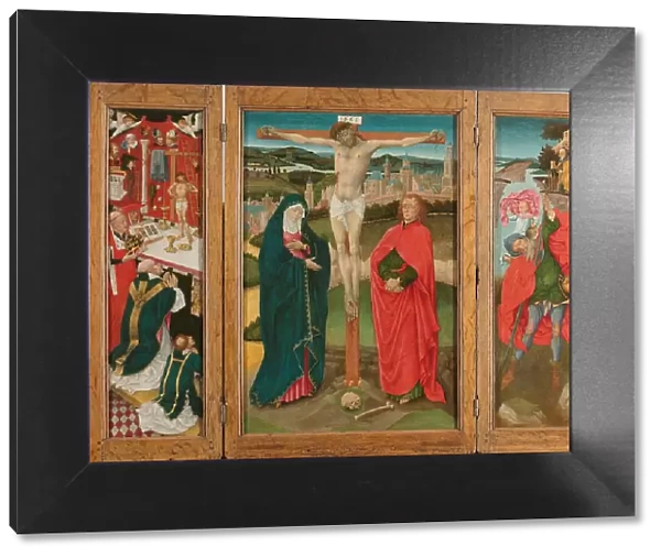 Triptych with the Crucifixion, c.1460. Creator: Anon