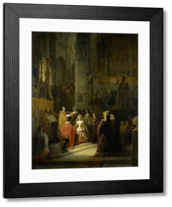 Framed Print : The Wedding of Jacoba of Bavaria, Countess of Holland, and Jan IV, Duke of Brabant, 1418, 1839. Creator: Jakob Josef Eeckhout Framed Print : The Wedding of Jacoba of Bavaria, Countess of Holland, and Jan IV, Duke of Brabant, 1418, 1839. Creator: Jakob Josef Eeckhout
