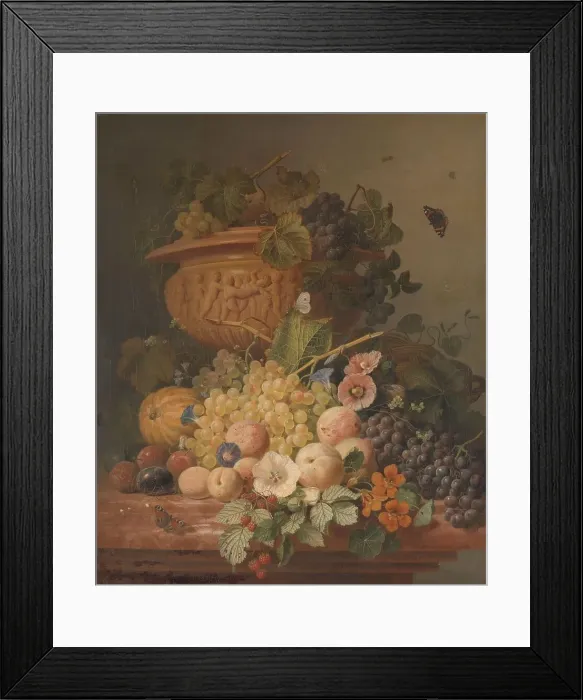 Framed Print : Still Life with Flowers and Fruit, 1824. Creator: Eelke Jelles Eelkema Framed Print : Still Life with Flowers and Fruit, 1824. Creator: Eelke Jelles Eelkema