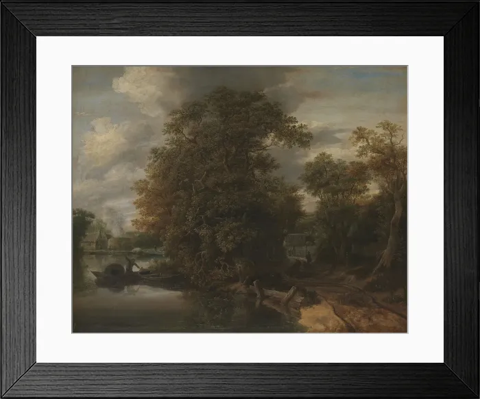 Framed Print : Landscape by a River. In the Background a Limekiln, 1640-1678. Creator: Cornelis Gerritsz. Decker Framed Print : Landscape by a River. In the Background a Limekiln, 1640-1678. Creator: Cornelis Gerritsz. Decker