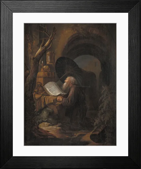 Framed Print : A Hermit, 1640-1740. Creator: Circle of Dou, Gerard (1613-1675) Framed Print : A Hermit, 1640-1740. Creator: Circle of Dou, Gerard (1613-1675)