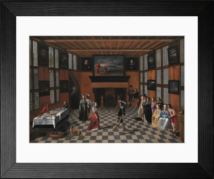 Framed Print : Dancing Party in an Interior, 1640-1649. Creator: Christoffel Jacobsz van der Laemen Framed Print : Dancing Party in an Interior, 1640-1649. Creator: Christoffel Jacobsz van der Laemen
