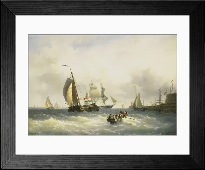 Framed Print : Anchorage at Bremerhaven, 1868. Creator: Willem Gruyter Jr Framed Print : Anchorage at Bremerhaven, 1868. Creator: Willem Gruyter Jr