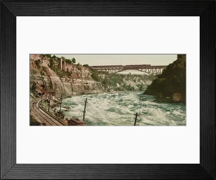Framed Print : Niagara, Whirlpool Rapids and bridge, ca 1900. Creator: Unknown