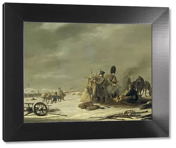 Bivouac at Molodechno, 3-4 December 1812: an episode from Napoleon's Retreat from Russia, 1816. Creator: Johannes Hari